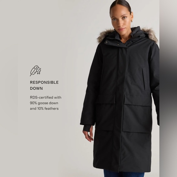 Quince Responsible Down Hooded Long Parka Size Medium - Picture 15 of 16
